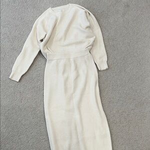 Elegant Cream Knit Dress